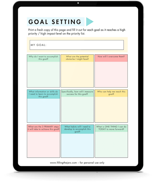 The Goal Journey Annual Goal Planner: printable *digital product*
