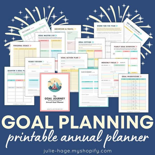 The Goal Journey Annual Goal Planner: printable *digital product*