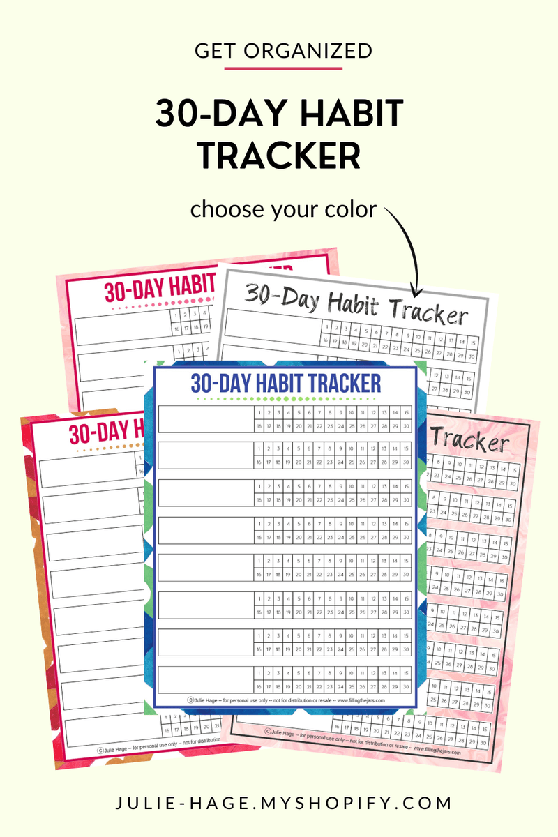 Horizontal Habit Trackers for 30 day months Postcard for Sale by