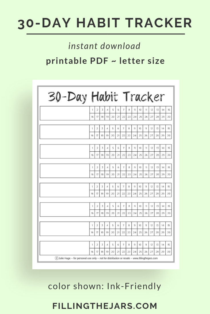 Horizontal Habit Trackers for 30 day months Postcard for Sale by