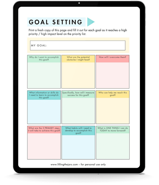 The Goal Journey Annual Goal Planner: printable *digital product*