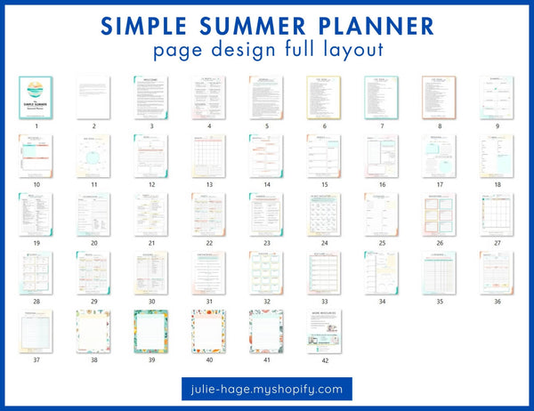 Simple Summer Planner: printable *digital product*