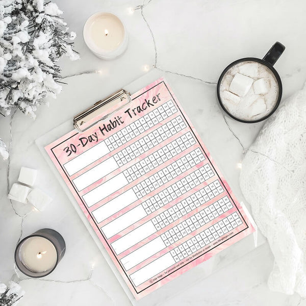 Use this printable blank 30-day habit tracker to build solid new habits... or practice some fabulous old habits.