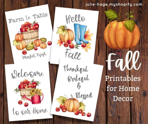 Fall Home Decor 4-Page Set: printable *digital product*
