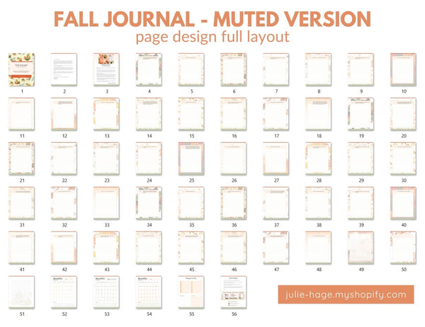 Fall Journal with 45 prompts: printable *digital product*