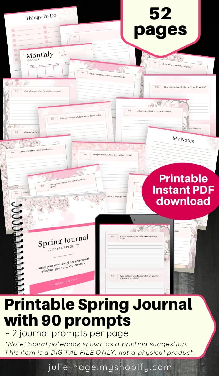 Printable Spring Journal With 90 Writing Prompts – Julie Hage