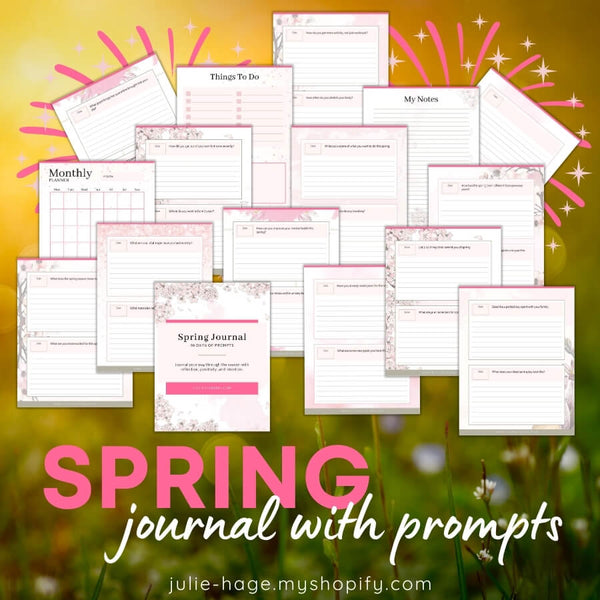 Spring Journal with 90 prompts: printable *digital product*