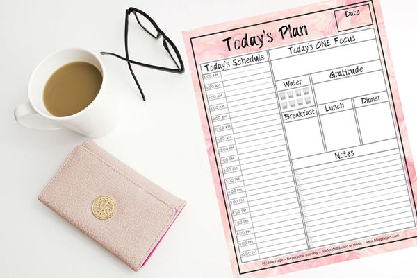 Daily Planner Page [Pink and Black]