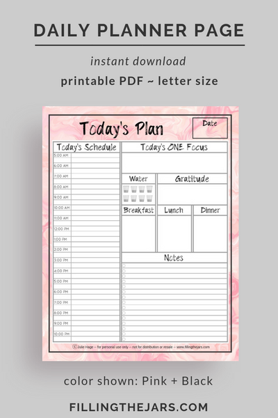 Daily Planner Page printable *digital product*