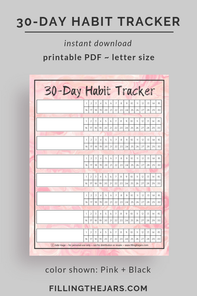 30-Day Habit Tracker [Pink and Black]